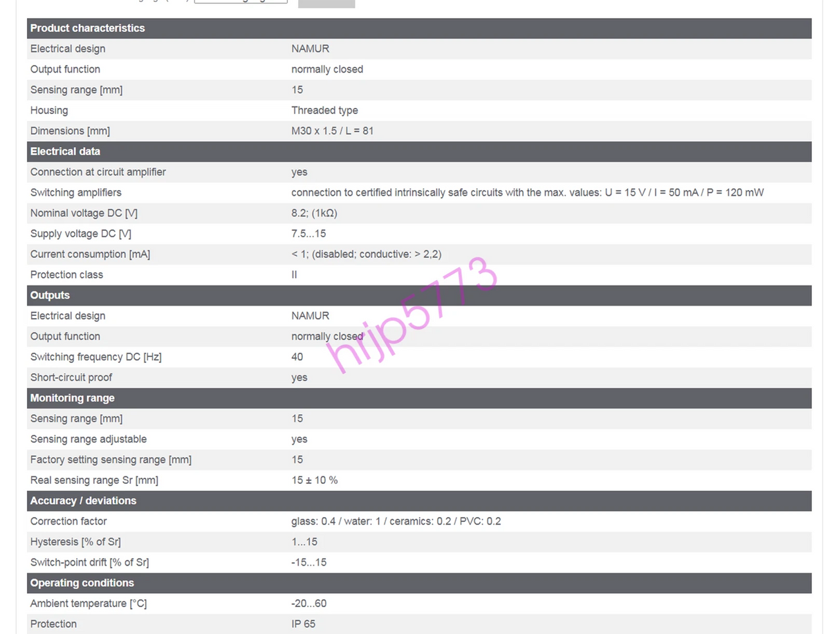 IFM KI5031 Capacitive NAMUR Sensor Threaded Type ✦KD