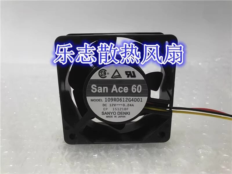 Sanyo SanAce60 109R0612G4D01 6025 DC12V 0.24A 3-Wire Silent Inverter Cooling Fan