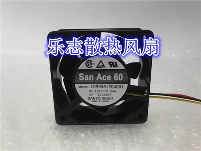 Sanyo SanAce60 109R0612G4D01 6025 DC12V 0.24A 3-Wire Silent Inverter Cooling Fan