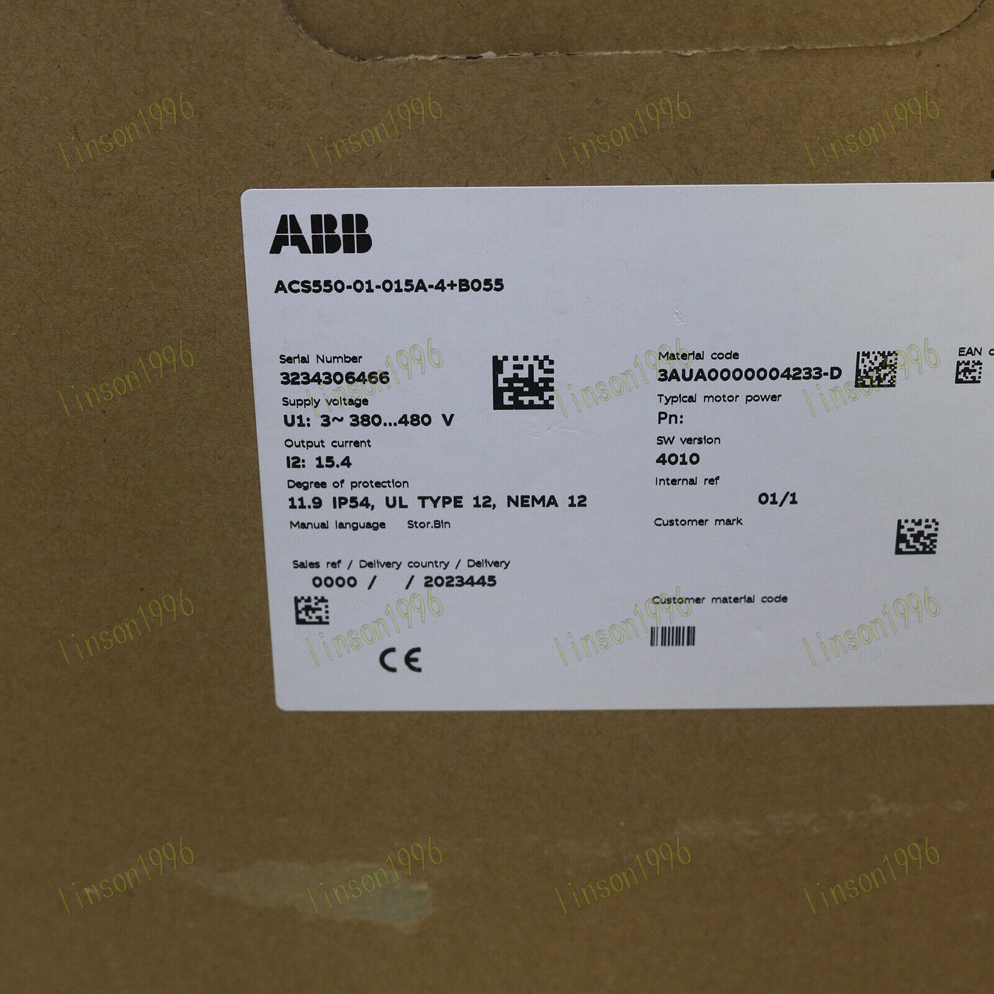 ABB 1PC Inverter ACS550-01-015A-4+B055 3P 480V 7.5KW - ABB