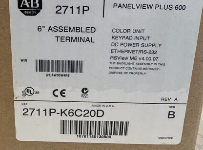 Allen-Bradley 2711P-K6C20D Terminal Unit - ALLEN-BRADLEY