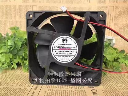 1PCS R1238L24BPLB1w-7 DC24V 0.18A 12CM 2-Pin Cooling Fan