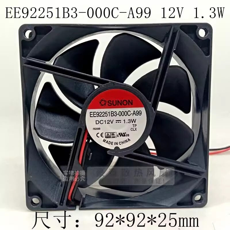 SUNON EE92251B3-000C-A99 DC12V 1.3w 9CM 2-Wire Silent Fan