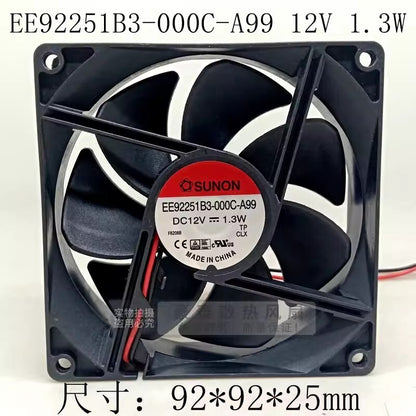 SUNON EE92251B3-000C-A99 DC12V 1.3w 9CM 2-Wire Silent Fan