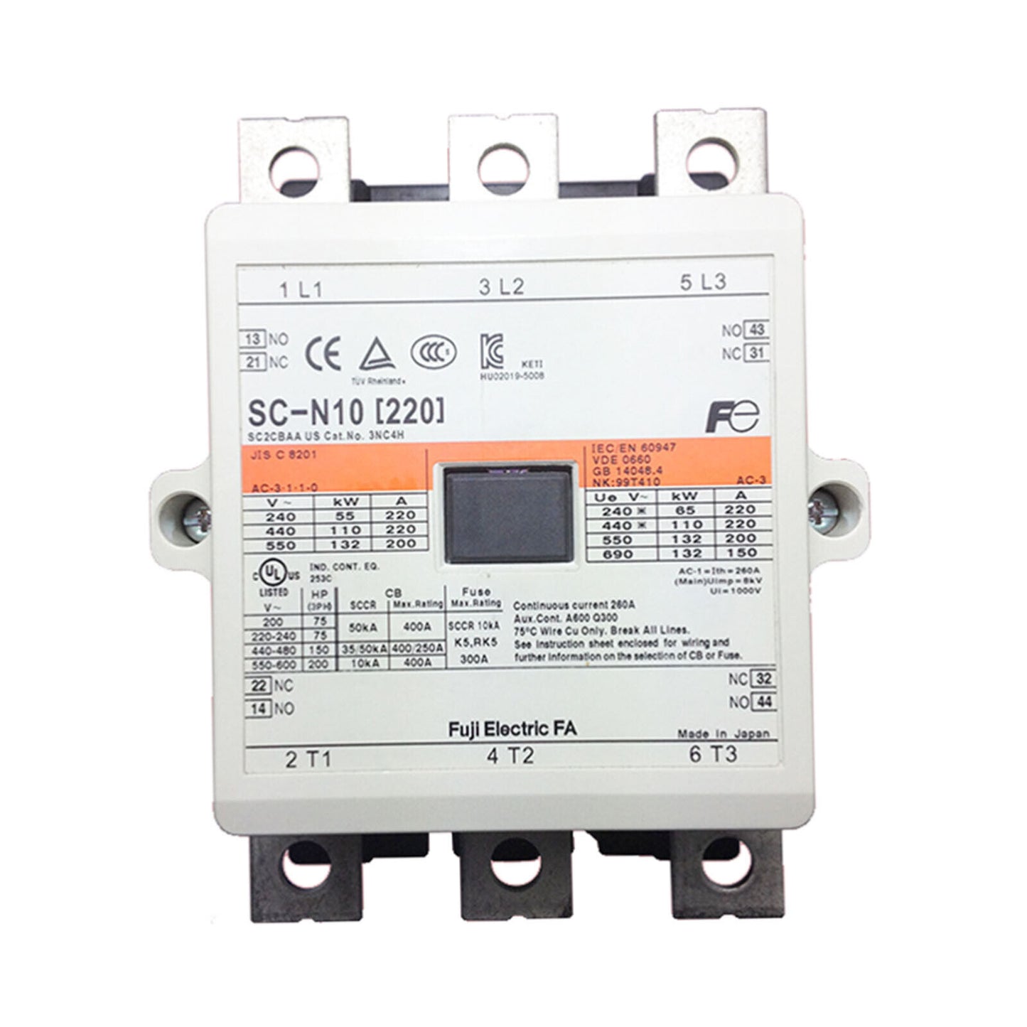 New FUJI SC-N10 Contactor 220V AC 1PCS - FUJI