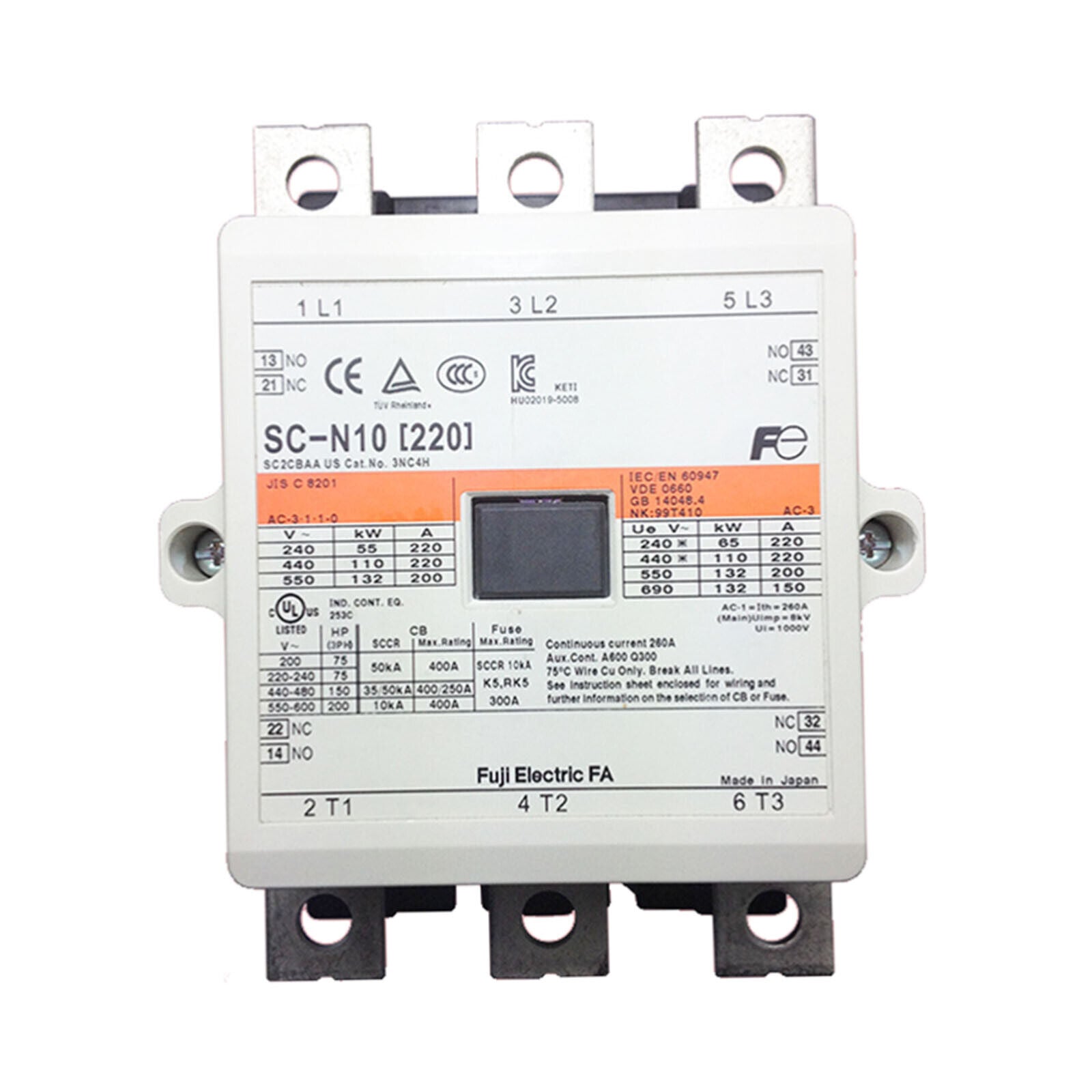 New FUJI SC-N10 Contactor 220V AC 1PCS - FUJI