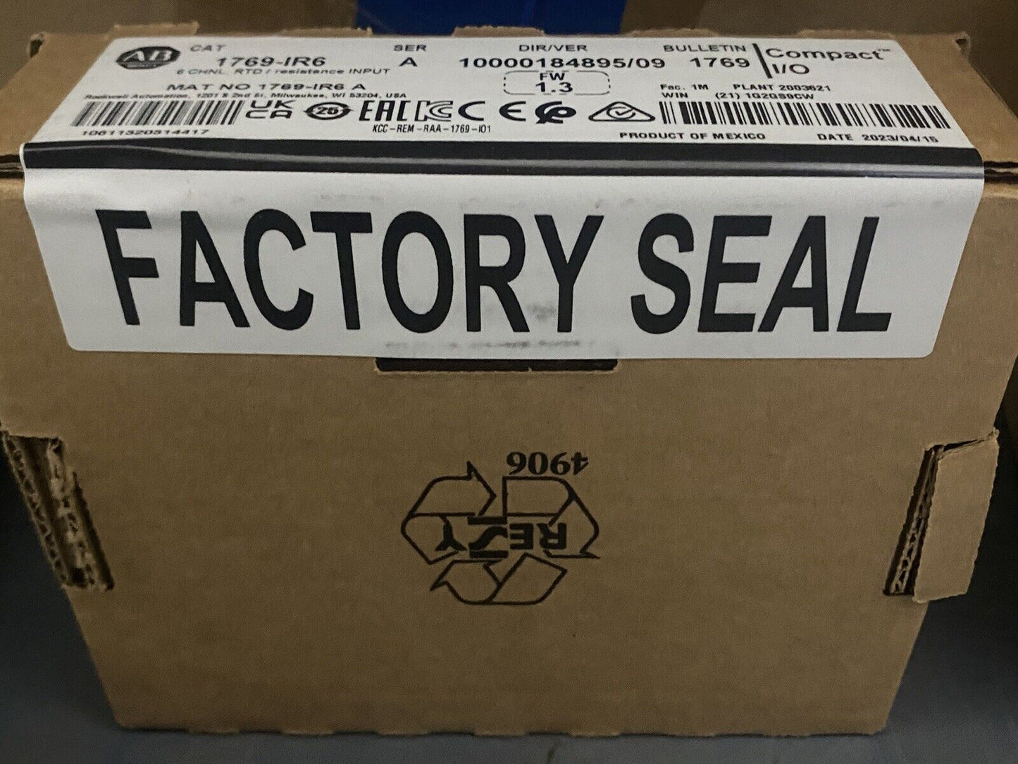 Allen Bradley New Sealed AB 1769IR6 SER A CompactLogix 6 Pt RTD Module Ship - ALLEN BRADLEY