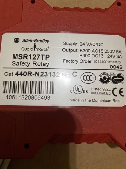 Allen Bradley 440R-N23132 GuardMaster Safety Relay Inp - ALLEN BRADLEY