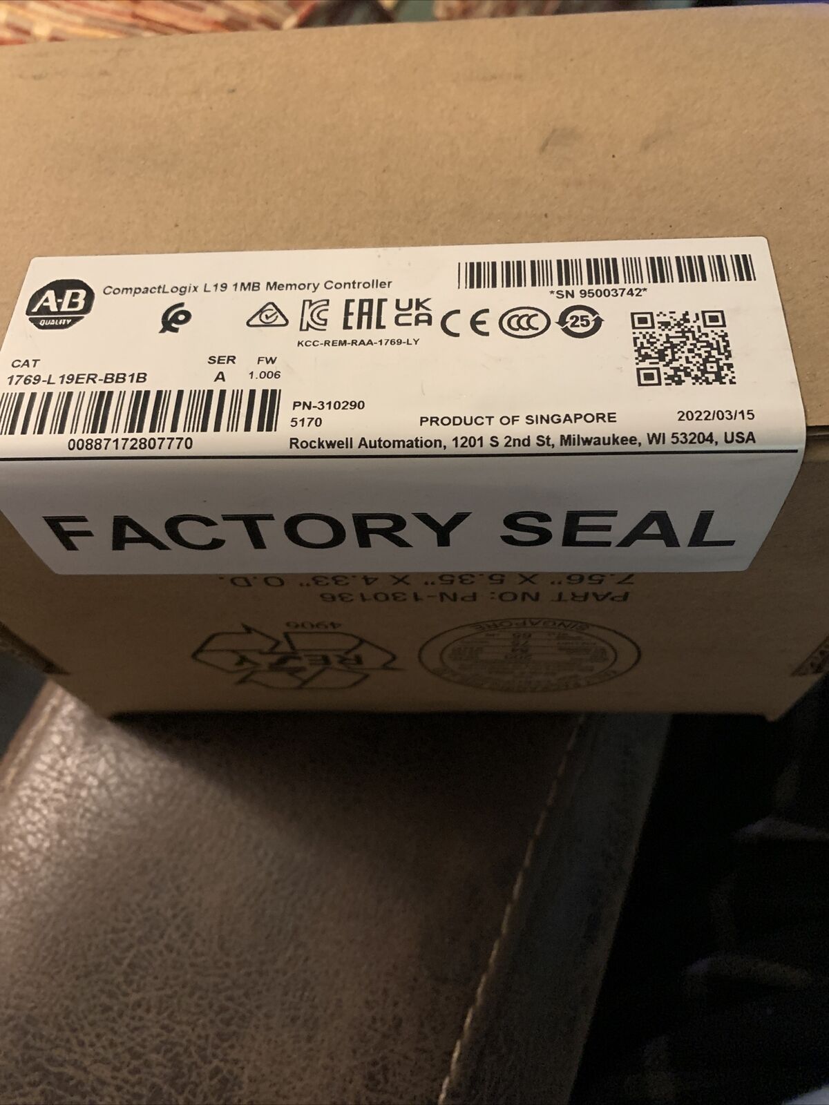 Allen Bradley SER | New 1769-L19ER-BB1B Ship - ALLEN BRADLEY