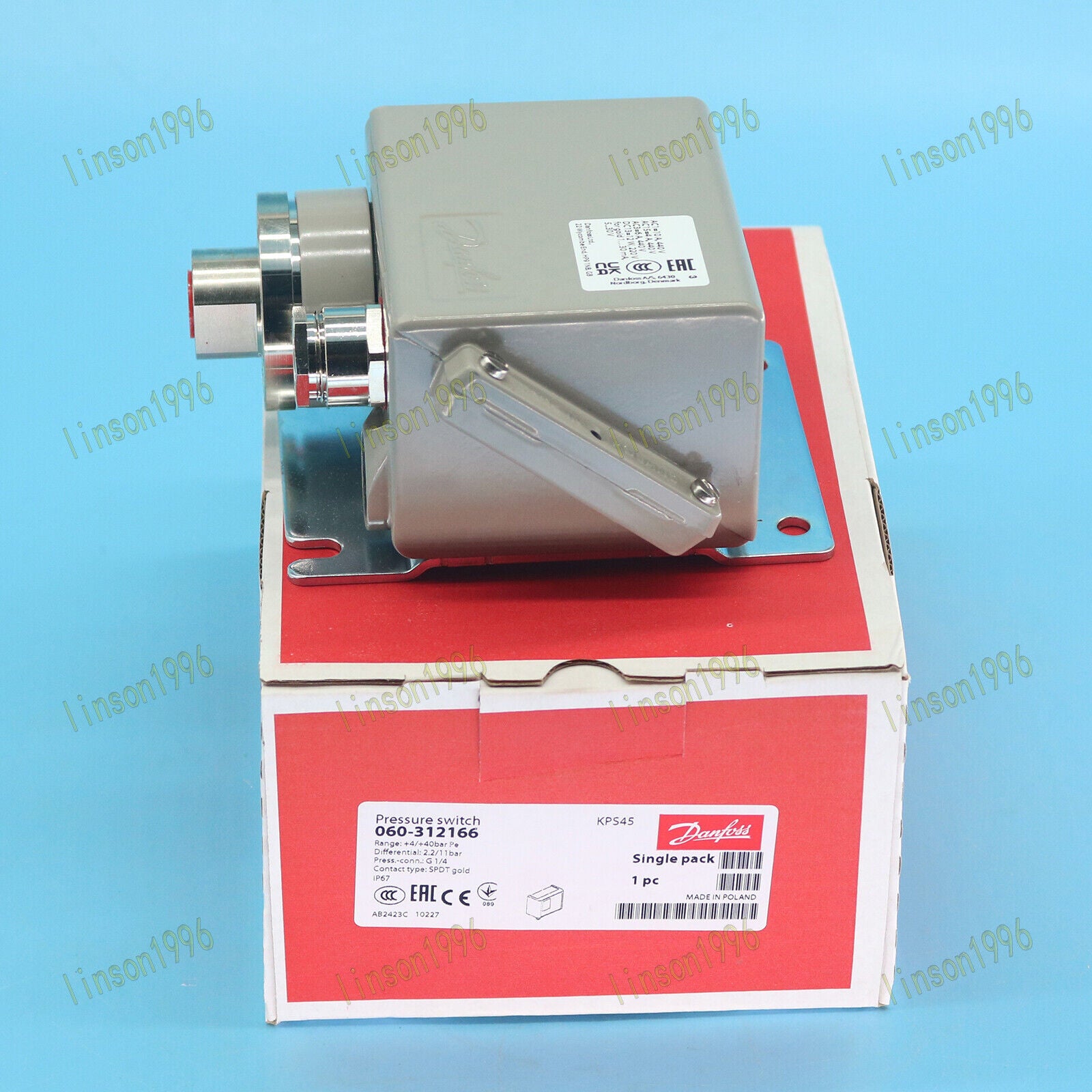 new 1PC  For Danfoss Pressure Switch KPS45 060-312166  SHIP Danfoss