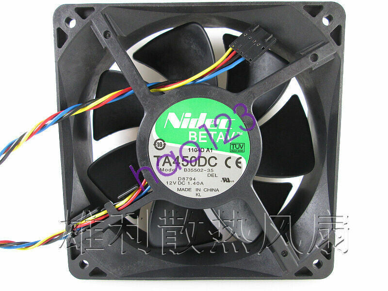 new Wholesale  Nidec TA450DC B35502-35 12038 12cm 12V 1.4A fan 4wire