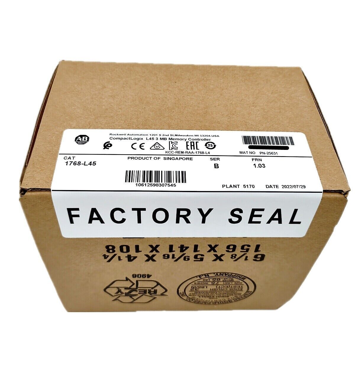 Allen-Bradley CompactLogix L45 3 MB Memory Controller 1768-L45 Ser B NEW - High-Performance Industrial Memory Solution - ALLEN-BRADLEY