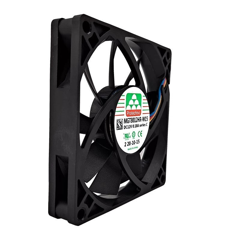 Protechnic MGT8012HR-W15 DC12V 0.18A 8015 4-Wire DC Cooling Fan