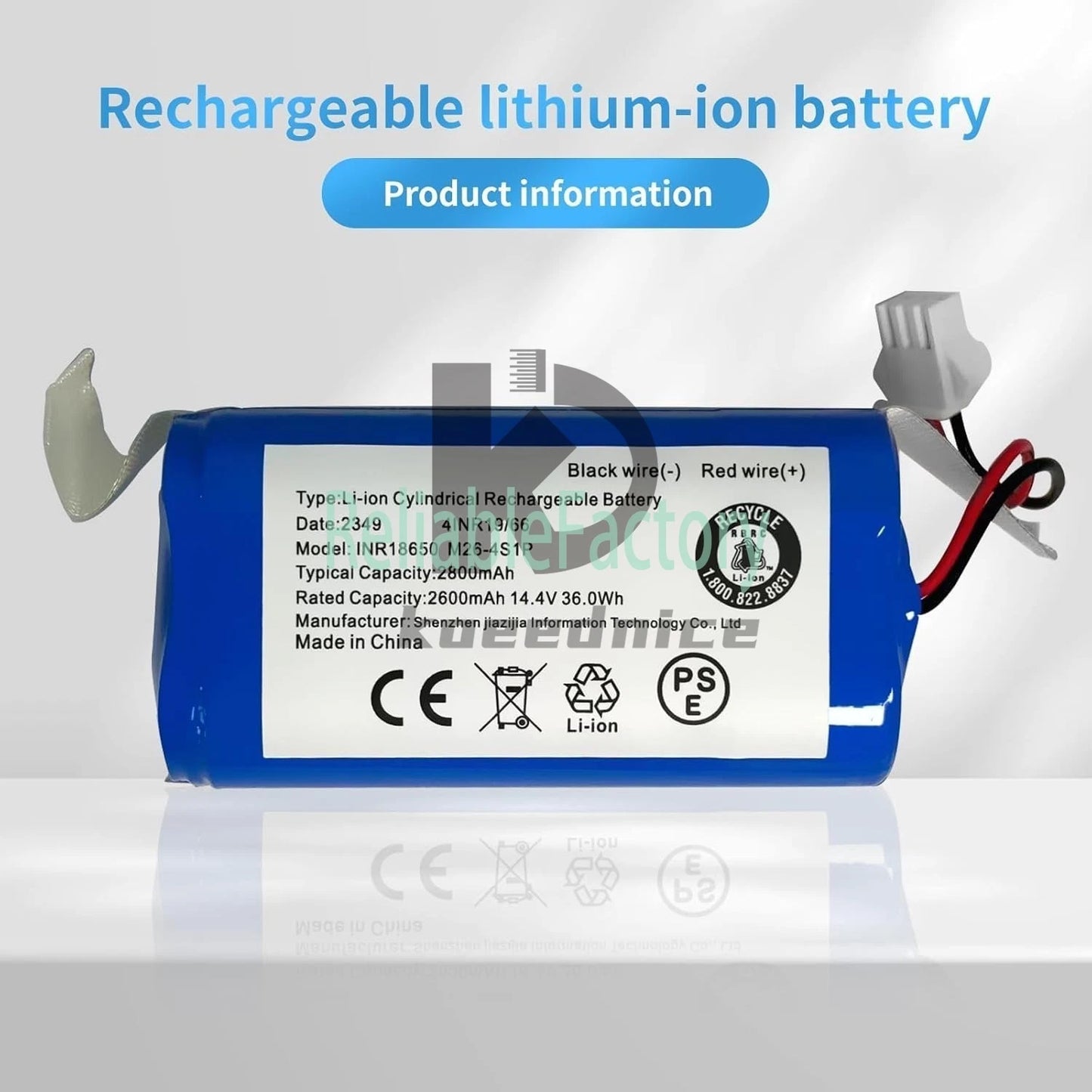 INR18650 M26 4S1P Robot Vacuum Cleaner Battery Replacement for Eufy RoboVac 11