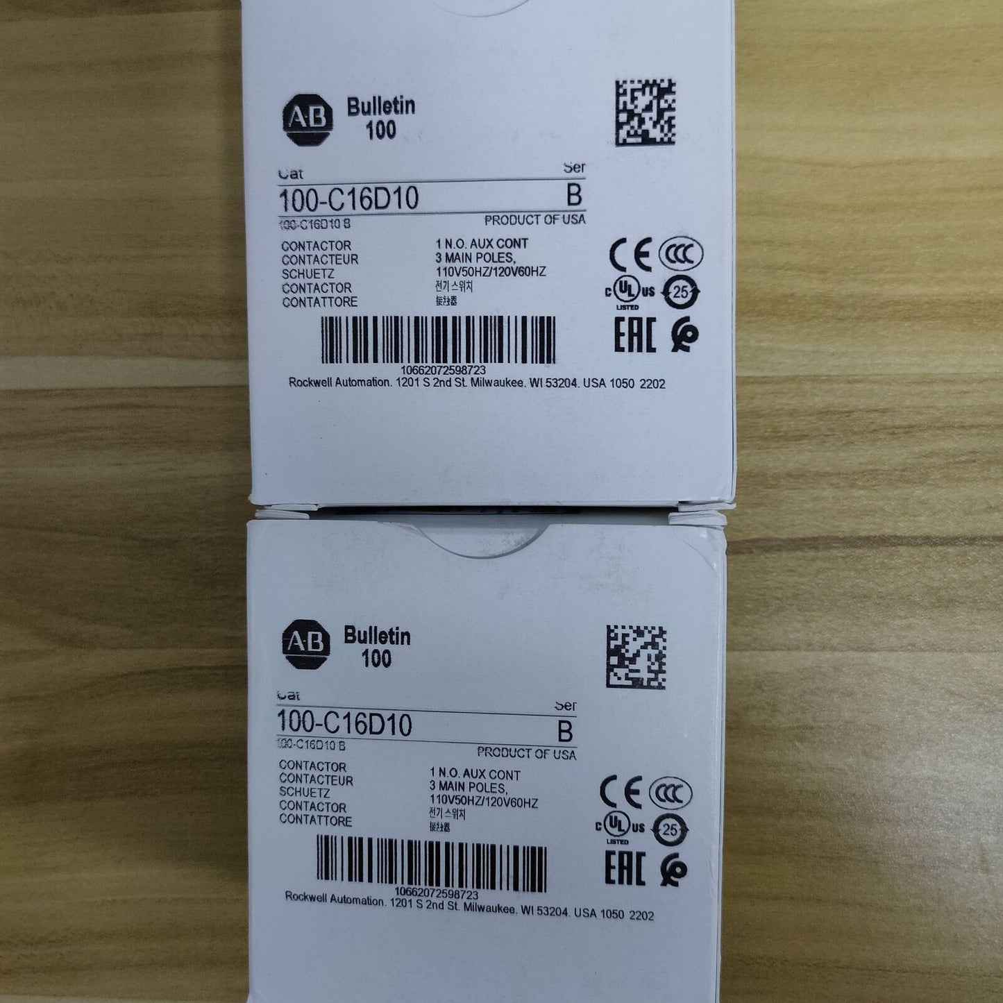 Allen-Bradley 100-C16D10 16 AMP 120VAC COIL IEC Contactor New Factory Sealed - 120VAC Contactor 16 AMP 100-C16D10 - ALLEN-BRADLEY