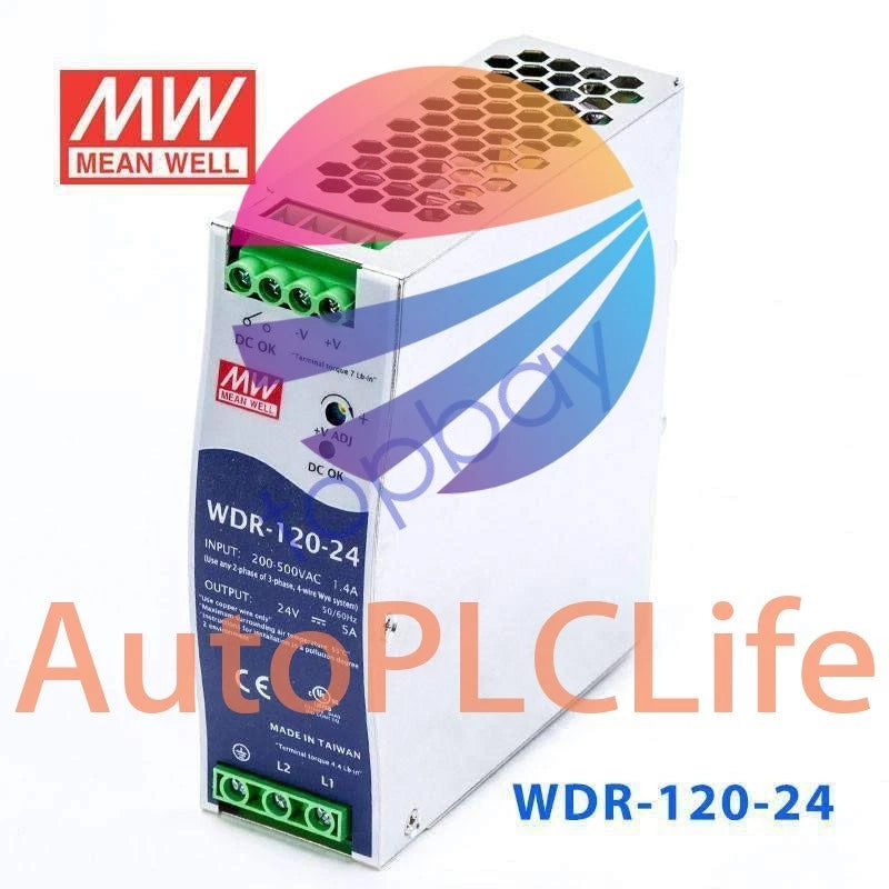 Mean Well WDR-120-24 Single Output Industrial Power Supply 120W 24V - DIN Rail