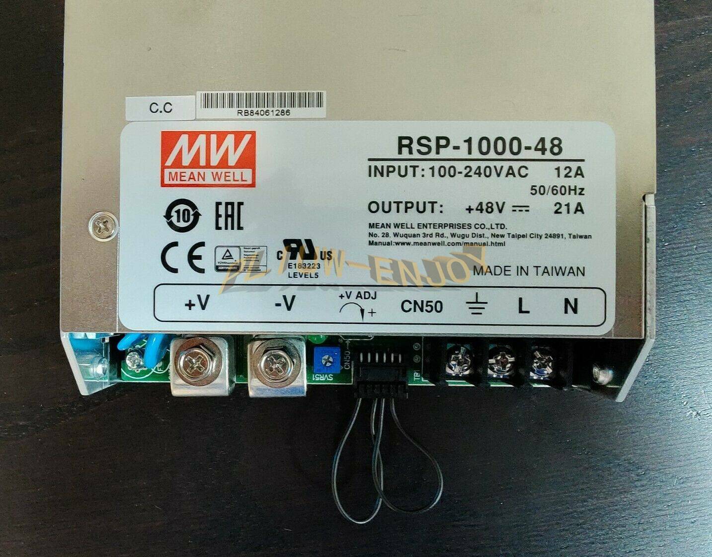 new MEAN WELL RSP-1000-48 POWER SUPPLY 100-240VAC 12A Output 48V dc 21A - MEAN WELL