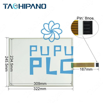 1SET for 2711P-RDT15TP with Overlay 2711P-RBT15 Touch Screen Panel~