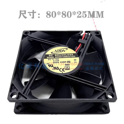 ADDA AD08012MB257004 8025 DC12V 0.13A 8CM 2-Wire Silent Cooling Fan