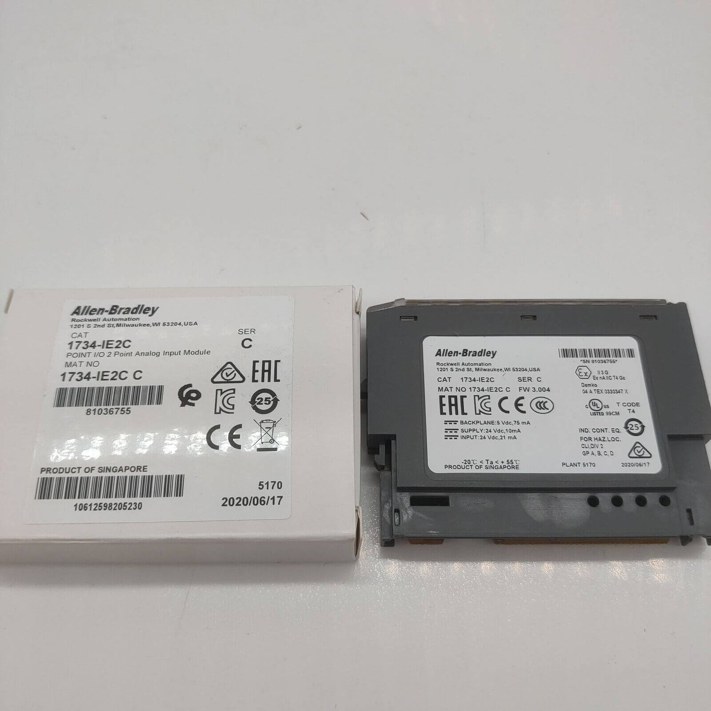 New Factory Sealed AB 1734-IE2C 2-Point Analog Input Module 2022 - AB