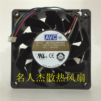 1pcs AVC 2B12038B48M 12038 48V 0.54A 12 cm 48V industrial computer cooling fan