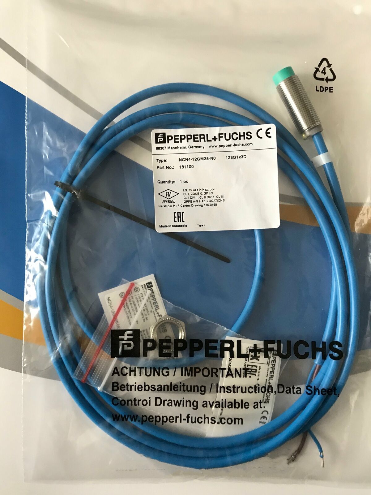 PEPPERL+FUCHS Inductive Proximity Switch Sensor NCN4-12GM35-N0 - PEPPERL+FUCHS