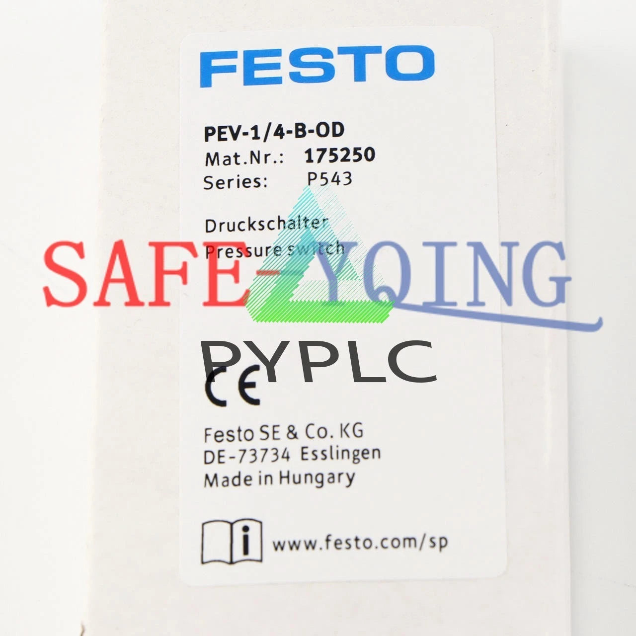 One Festo Pressure Switch PEV-1/4-B-OD 175250
