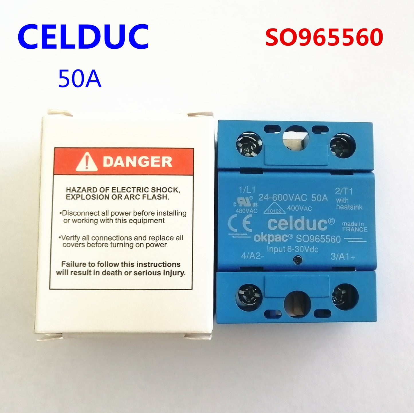 new CELDUC solid state relay SO965560 50A 3-32VDC 12-280VAC