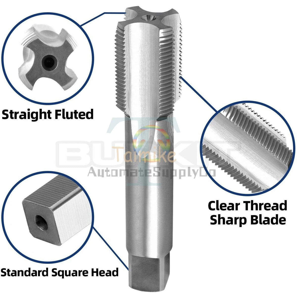 M38 X 3 Thread Tap Right Hand, HSS M38x3.0 Straight Fluted Machine Tap