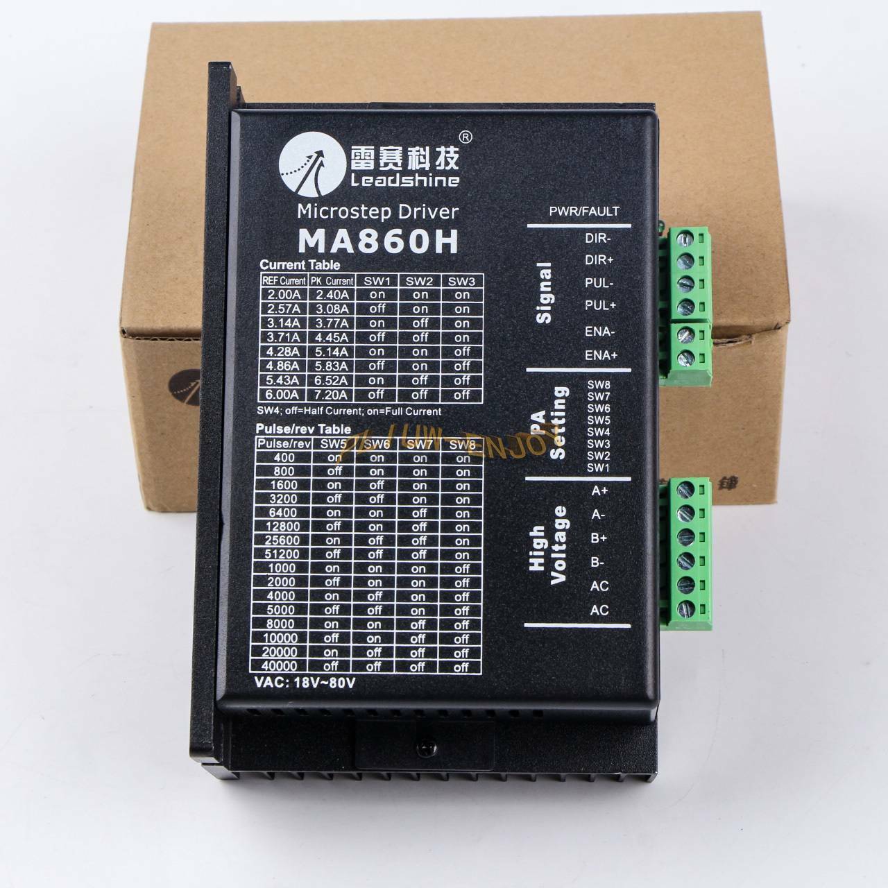 new ONE LeadShine MA860H 2.4-Phase Stepper Motor Drive, Up to 80VAC/110VDC 7.2A - ONE