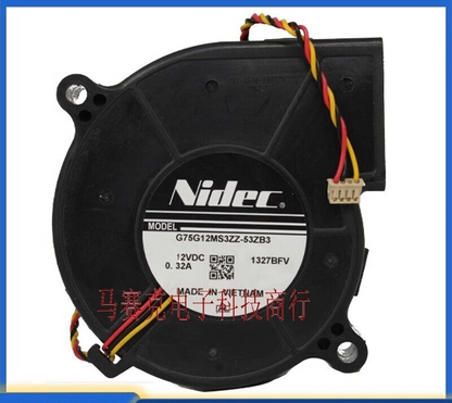 NIDEC G75G12MS3ZZ-53ZB3 7520 DC12V 0.32A 7.5CM Case Turbo Blower