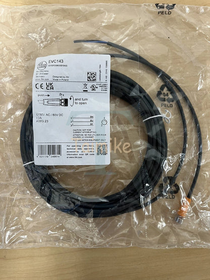 ! IFM EFECTOR EVC143 Sensor Connection 10m Cable - M8/Leads - Factory Sealed!