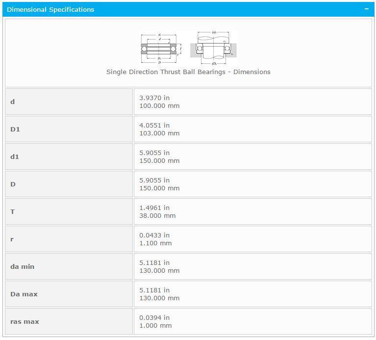 NTN 51220 Thrust Ball Bearing 100x103x150mm - NTN