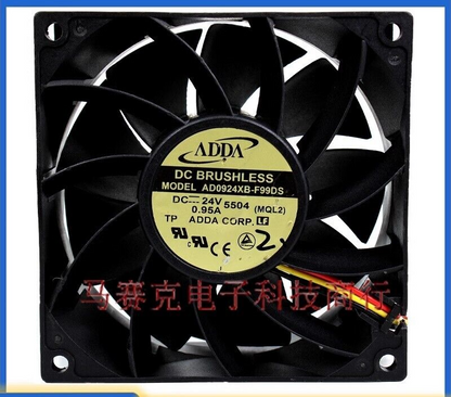 ADDA AD0924XB-F99DS 9038 24V 0.95A 9cm 3-Wire Cooling Fan