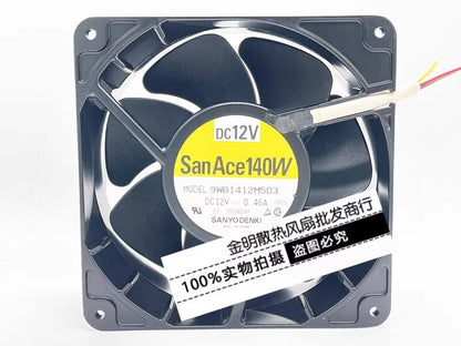 Sanyo 9WB1412M503 14050 DC12V 0.46A 14CM Metal DC Cooling Fan