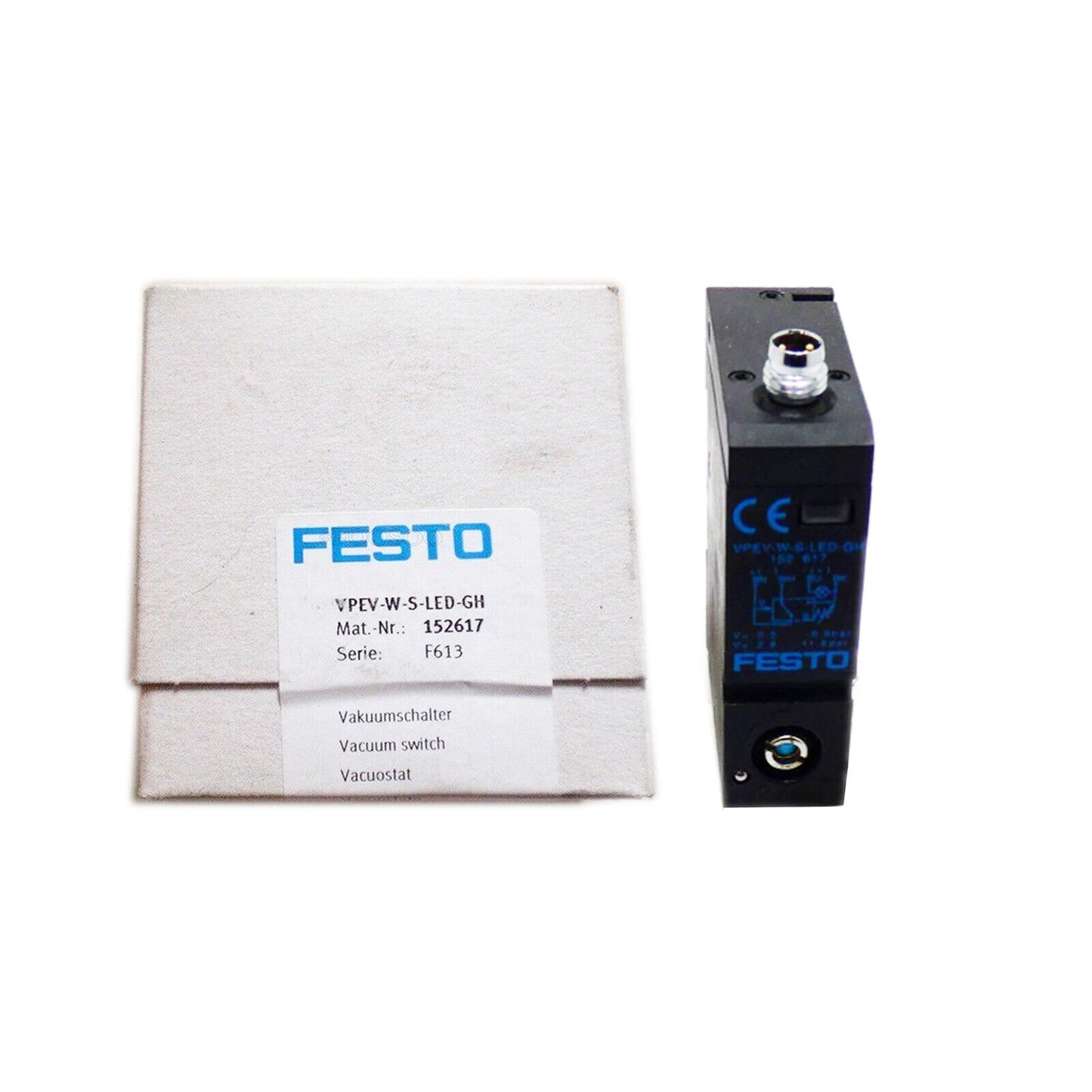 new In Box FESTO VPEV-W-S-LED-GH 152617 Vacuum Switch - FESTO