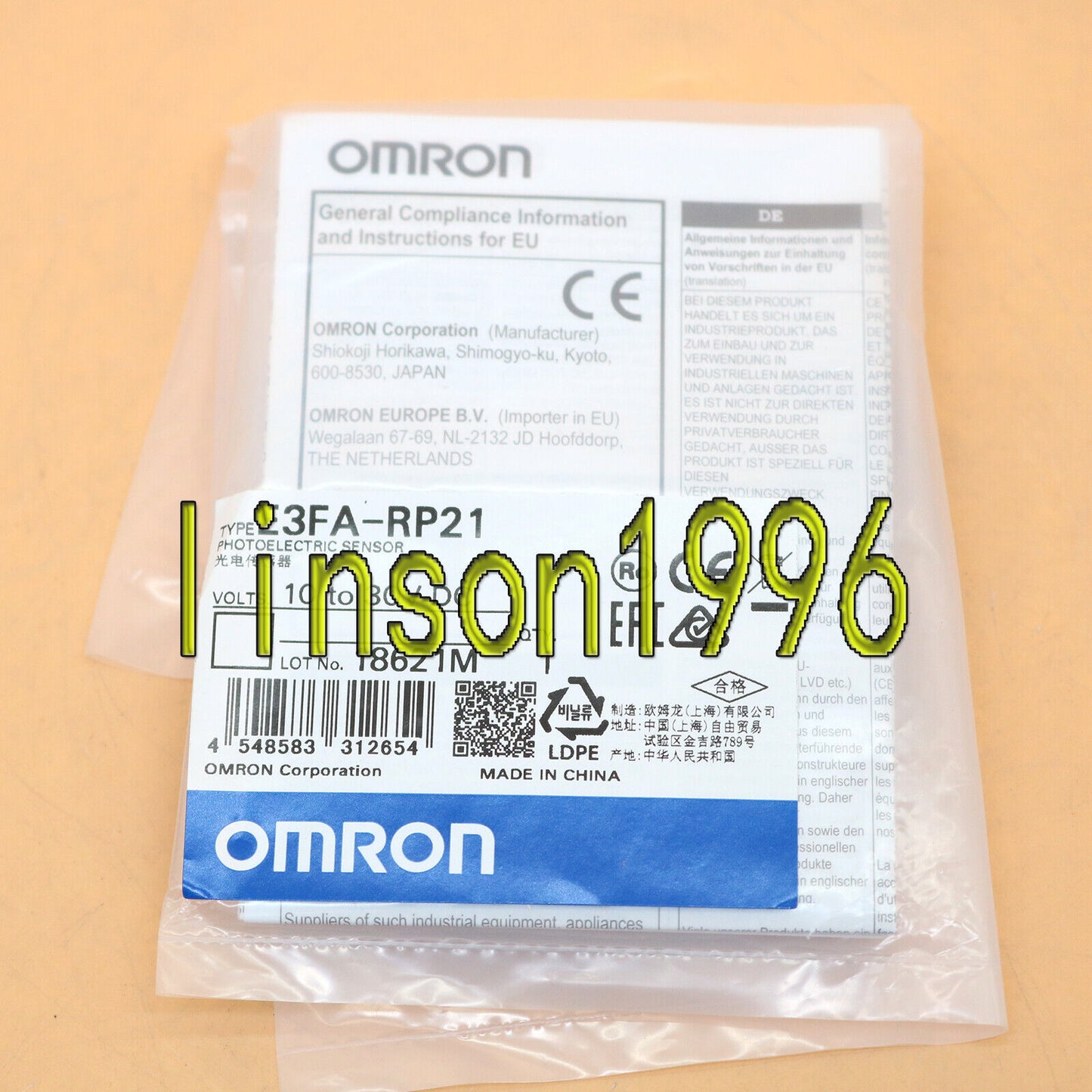 Omron Sensor E3FA-RP21 10-30VDC - OMRON