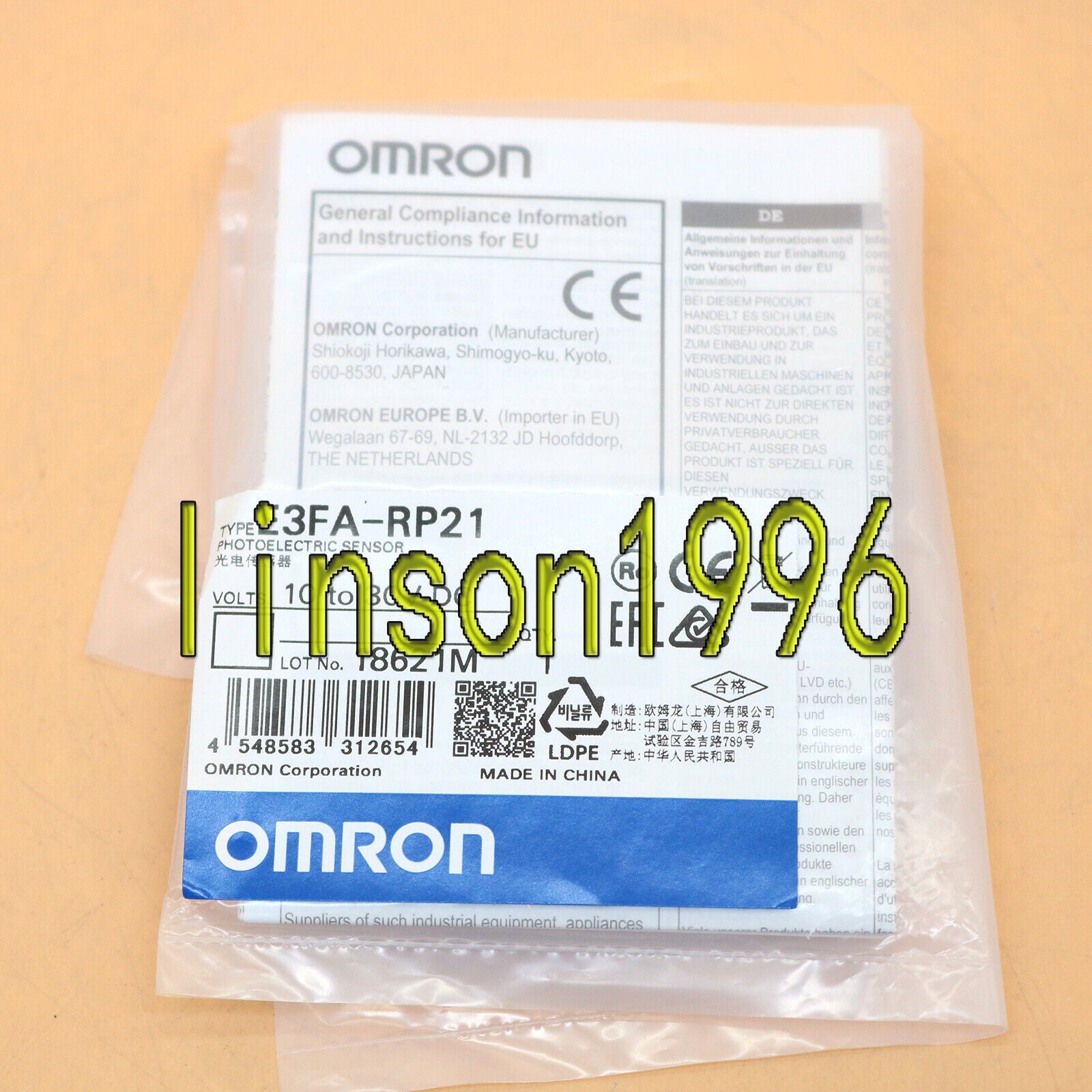 Omron Sensor E3FA-RP21 10-30VDC - OMRON