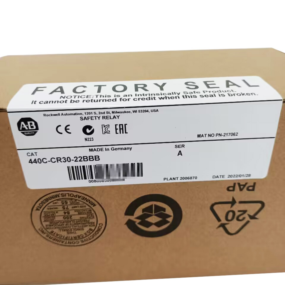 2023 New Sealed 440C-CR30-22BBB Programable Safety Relay 22 PT PLC, AB, NIB - AB