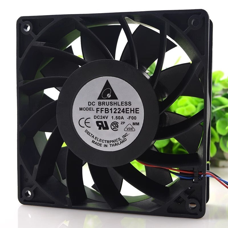 Delta FFB1224EHE-F00 12038 DC24V 1.5A 12CM 3-wire Dual Ball Cooling Fan