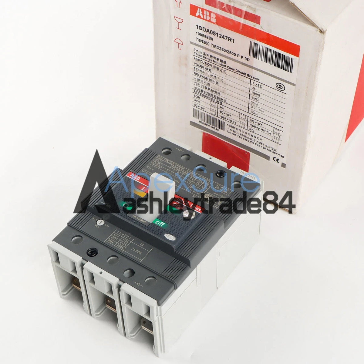 1PCS ABB TMAX T3N250 TMD250/2500 FF 3P 250A 1SDA051247R1 Circuit Breaker