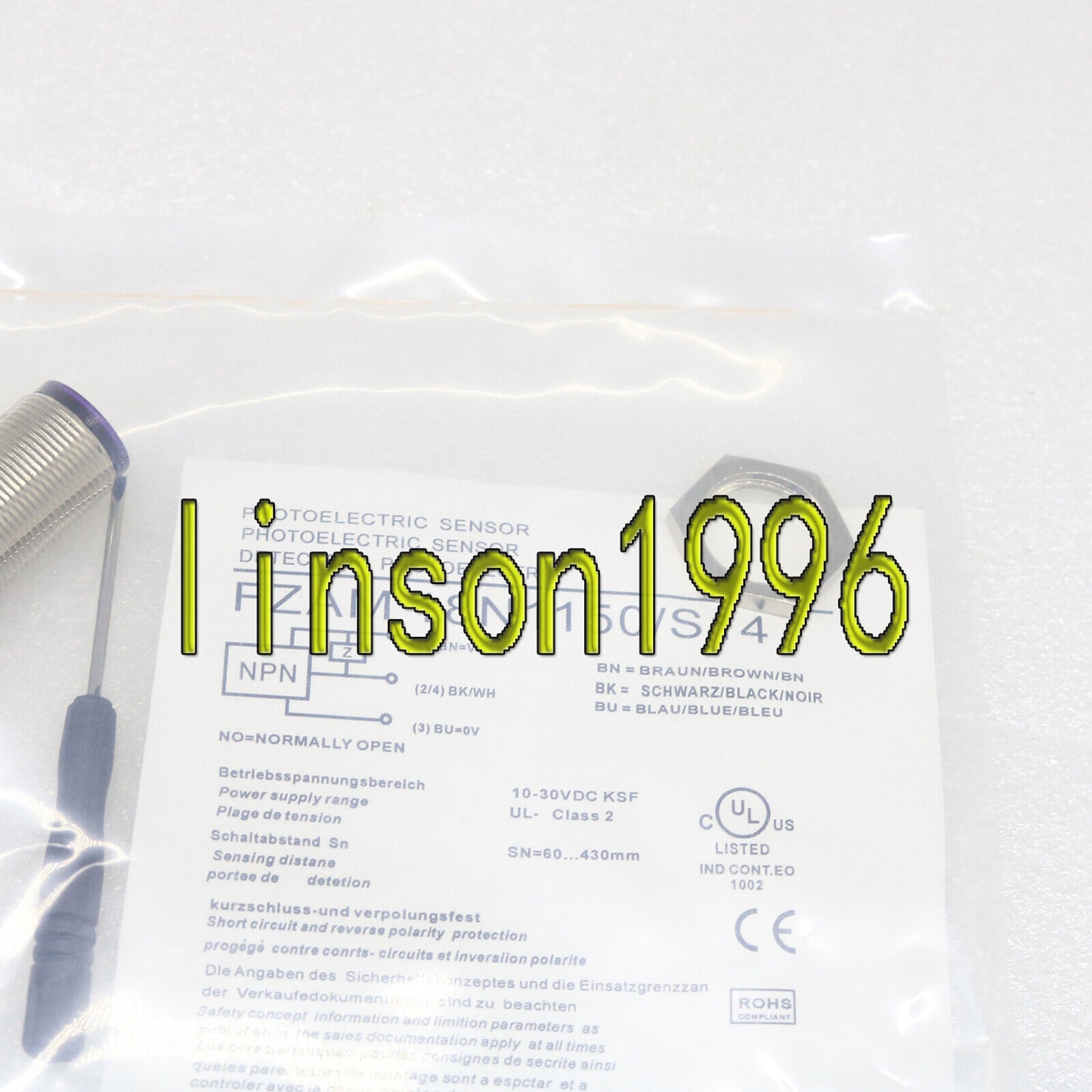 Baumer FZAM 18N1150/S14 Diffuse Sensor - BAUMER