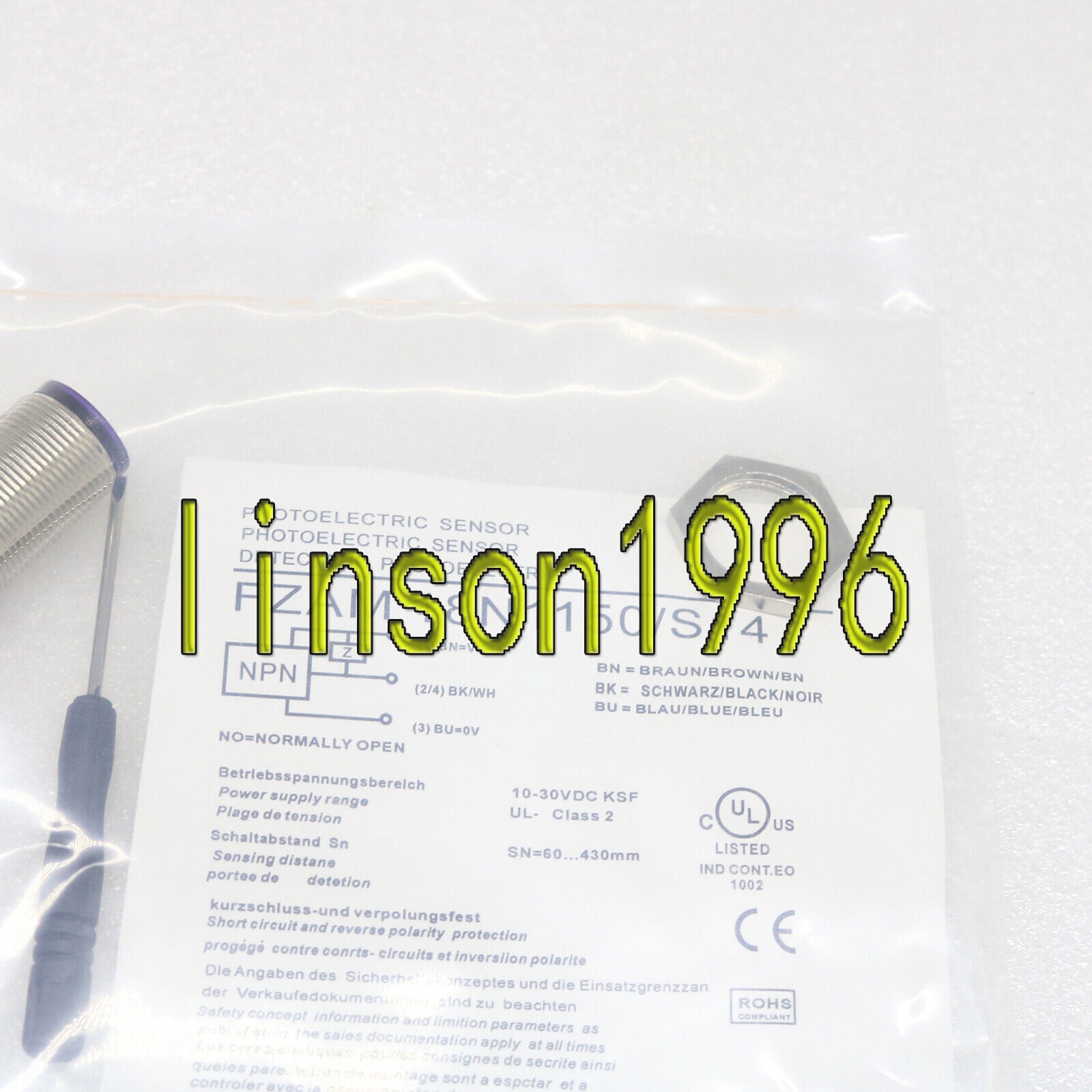 Baumer FZAM 18N1150/S14 Diffuse Sensor - BAUMER