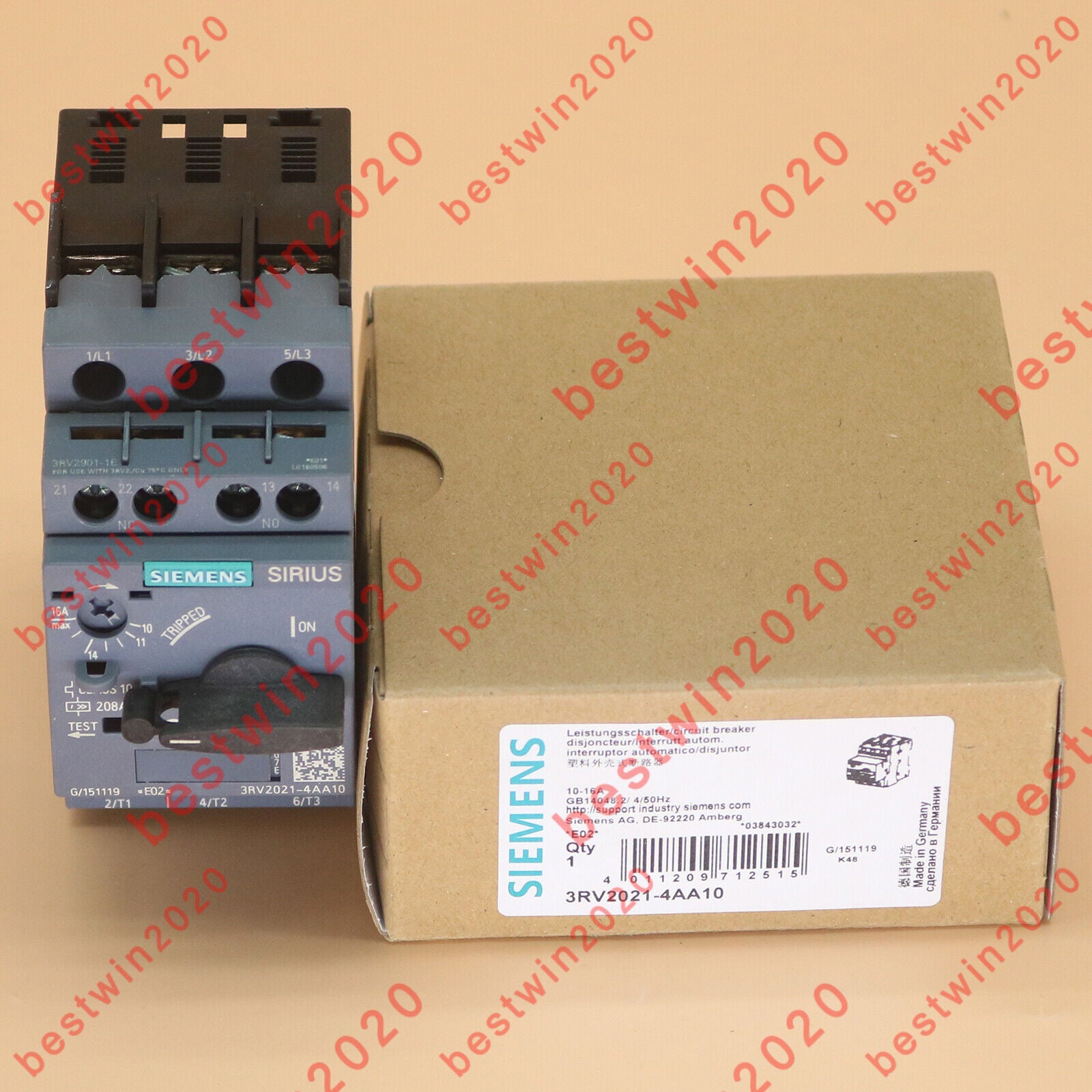 new  in box Siemens breaker 3RV2021-4AA10 3RV2 021-4AA10 1 year