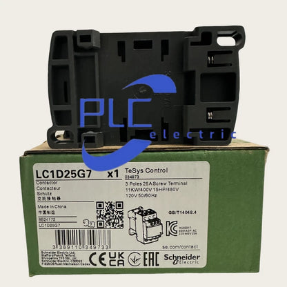LC1D25G7 Schneider contactor 3 phase 3 NO, 120VAC 50/60Hz coil US Inventory