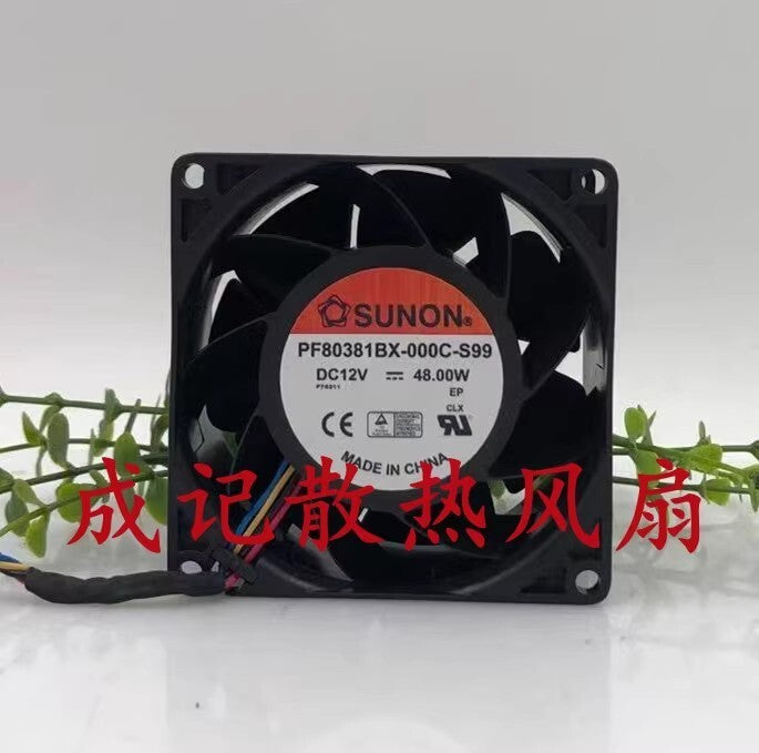 SUNON PF80381BX-000C-S99 8038 DC12V 48W 8CM 4-Wire High Airflow Cooling Fan
