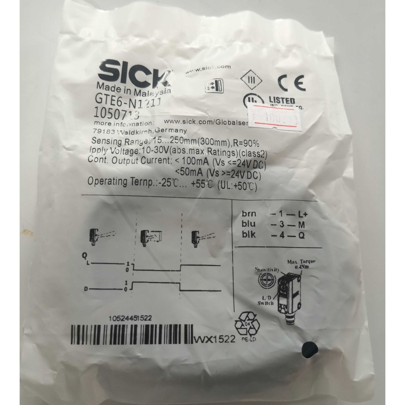 1PC SICK photoelectric sensor GTE6-N1211 with 1-Year Warranty - SICK