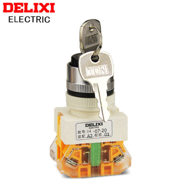 10PCS  DELIXI LAY7-11Y/2 PUSHBUTTON SWITCHES 1NO+1NC