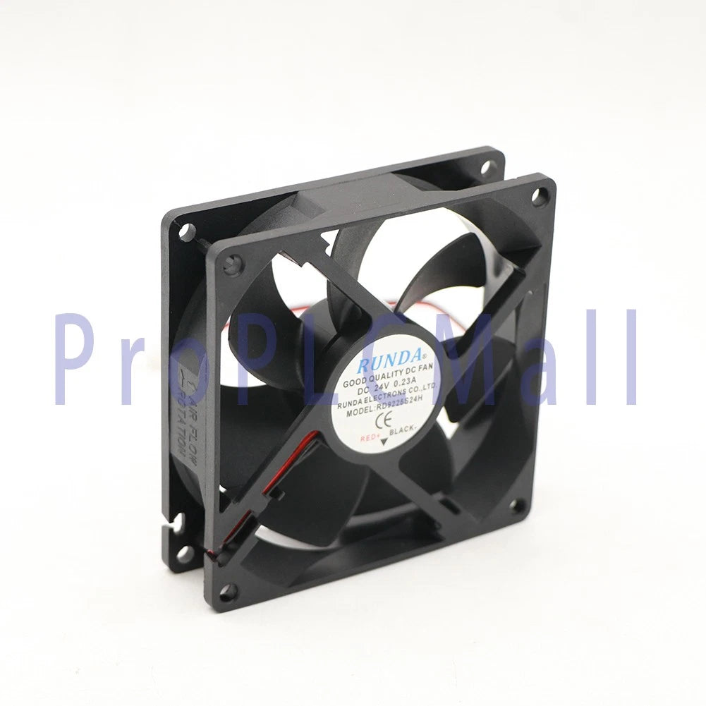 2PCS RD9225S24H RUNDA Fan DC24V 0.23A 9225 9CM 2 Wire Cooling Fan