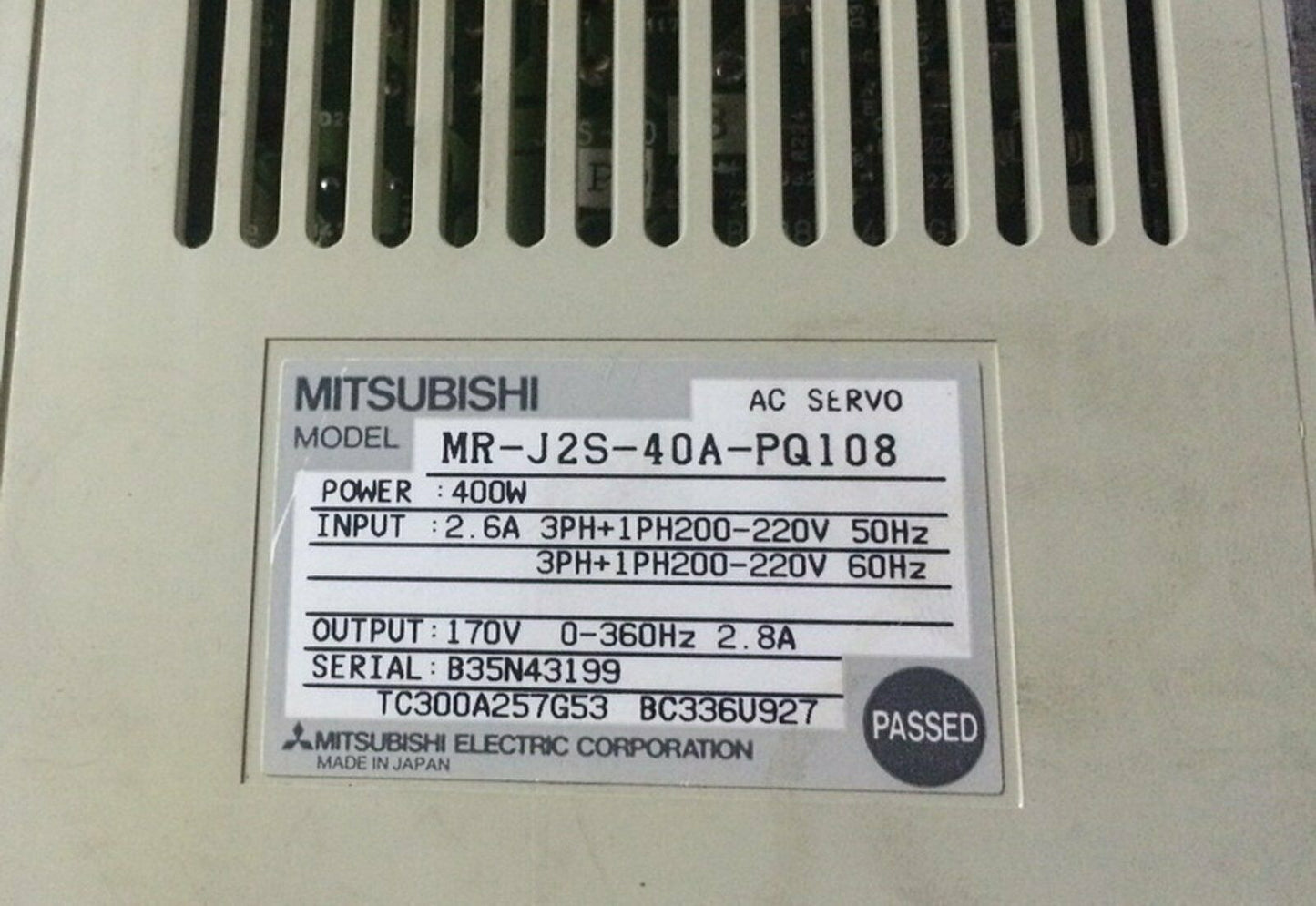 Used Mitsubishi servo drive MR-J2S-40A-PQ108 - MITSUBISHI